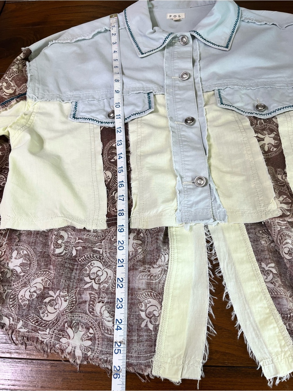 POL Multicolor Patchwork Button Down Shirt - Picture 7 of 10